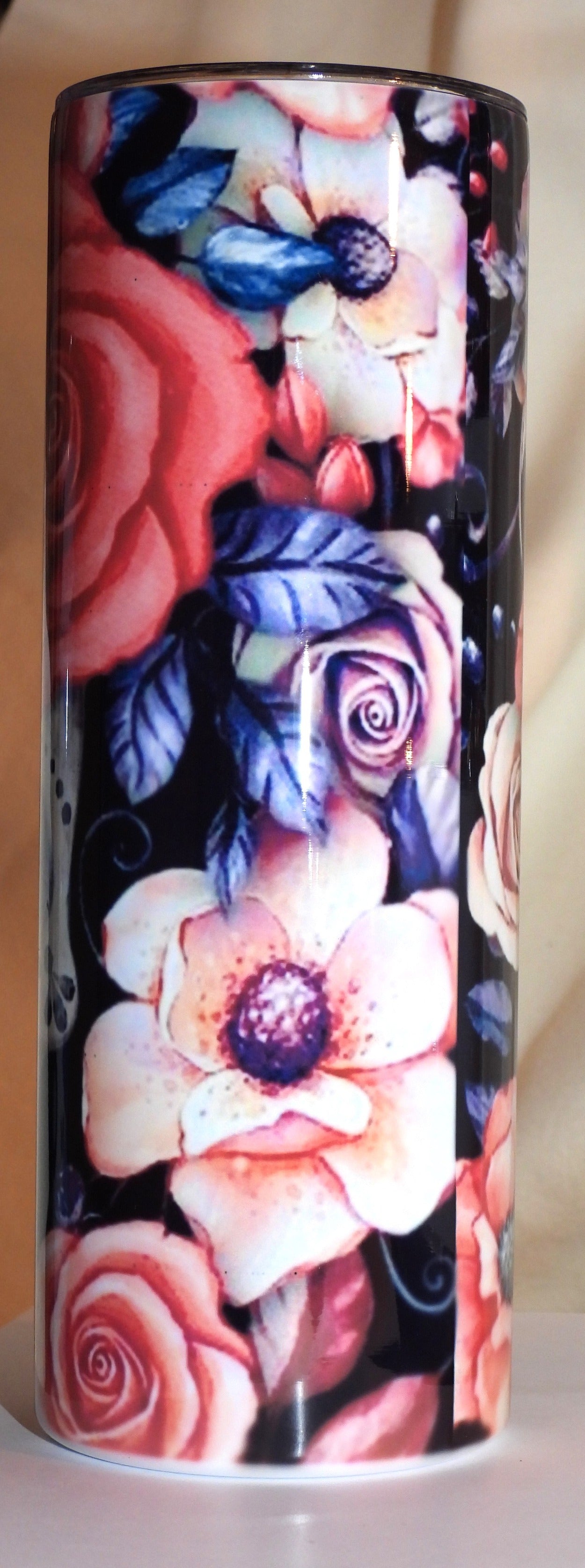 Flower and Skull Tumbler